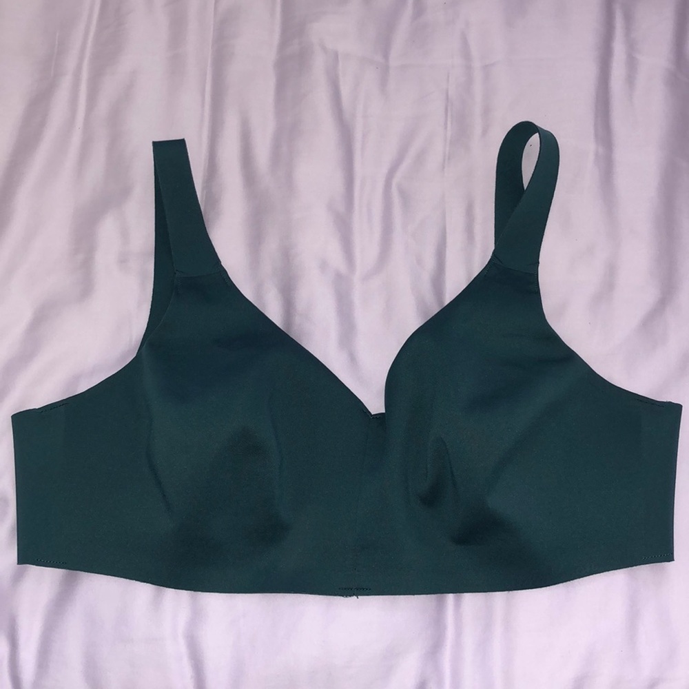 lululemon teal + black sports bras, 36D, clip back - 2 for $20
